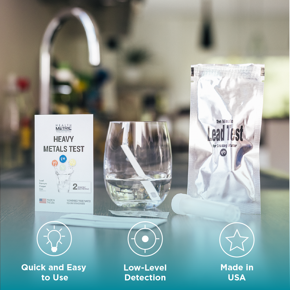 Safe Home Heavy Metals Test Kit – Test 10 Metals in Water Based Liquids at Our EPA Certified Lab – Water, Beer, Wine, Juice, Coffee, & More – Lab